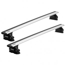 Багажник Thule WingBar FixPoint EVO на крышу автомобиля Mitsubishi L200 с 2024 г. в штатное место (серебристая крыловидная дуга)