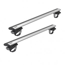 Багажник Thule WingBar EVO на крышу автомобиля KGM Rexton с 2024 г. на стандартный рейлинг (серебристая крыловидная дуга)
